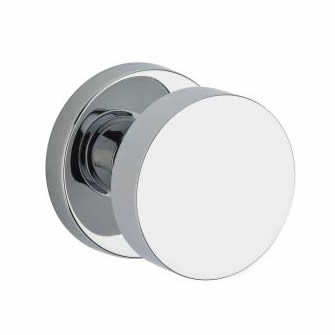 Baldwin Reserve Series Contemporary Knob with Square Rosette - Polished Chrome