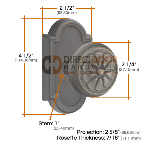 Emtek Lost Wax Petal Door Knob with Style 11 Rosette