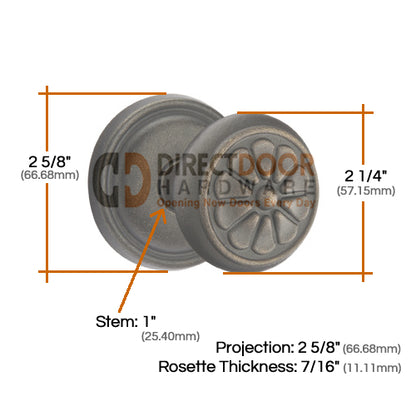 Emtek Lost Wax Petal Door Knob with Style 12 Rosette