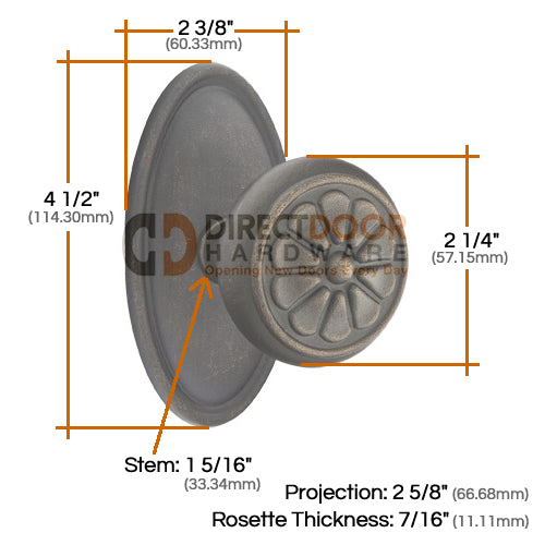 Emtek Lost Wax Petal Door Knob with Style 14 Rosette
