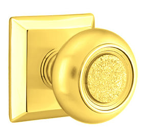 Emtek Belmont Knob Polished Brass - Lifetime Quincy Rosette