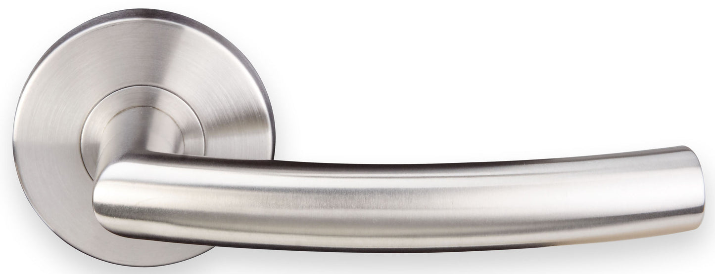 Inox Oslo Lever with RA Rosette - Satin Stainless Steel