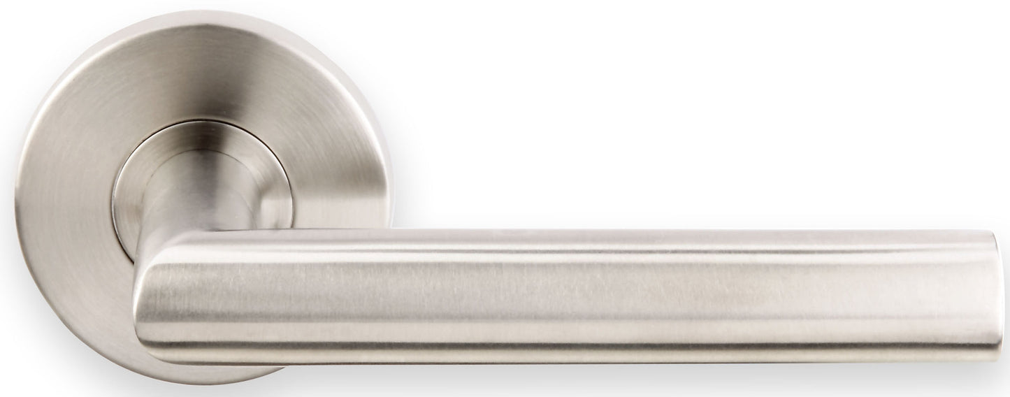 Inox Stockholm Lever with RA Rosette - Satin Stainless Steel