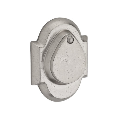 Baldwin Rustic Arch Deadbolt - shown in White Bronze