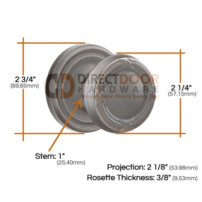Emtek Ribbon and Reed Knob Specs Regular Rosette