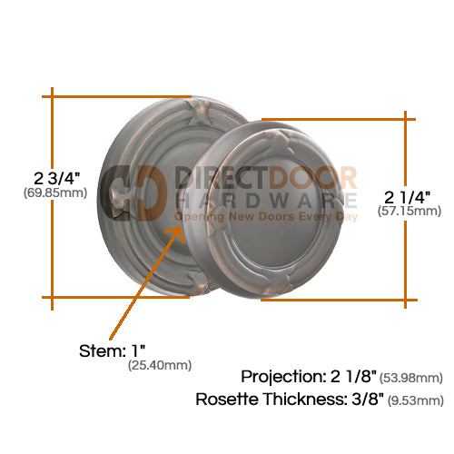 Emtek Ribbon and Reed Knob Specs Ribbon and Reed Rosette