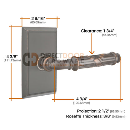 Emtek Ribbon & Reed Lever with Rectangular Rosette
