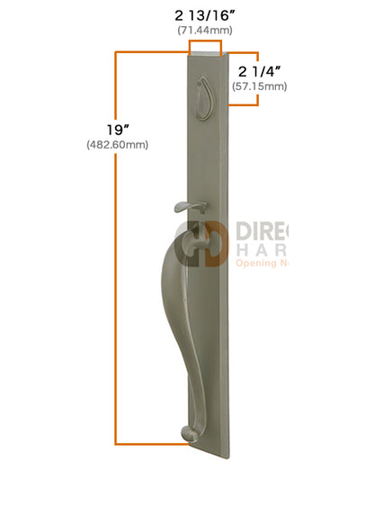 Emtek Sandcast Rectangular Full Length Grip by Grip Handleset