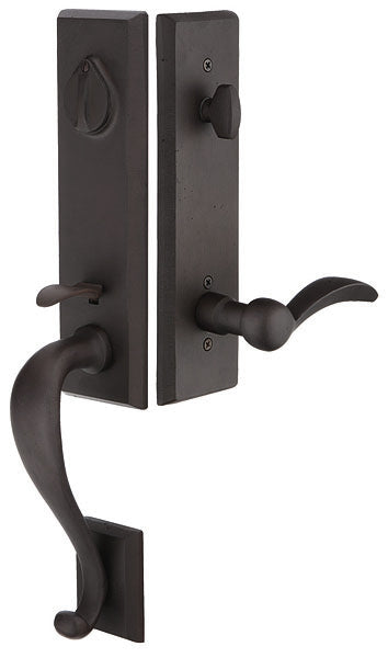 Emtek Rectangular Monolithic Entry Handleset with Durango Lever - Flat Back