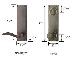Emtek Rectangular Sideplate Measurements