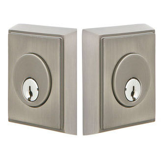 Emtek Rectangular Double Cylinder Deadbolt - Pewter Finish