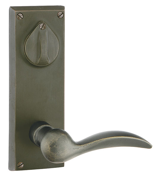 Emtek Rectangular Sideplate Lock - Durango Lever - Medium Bronze