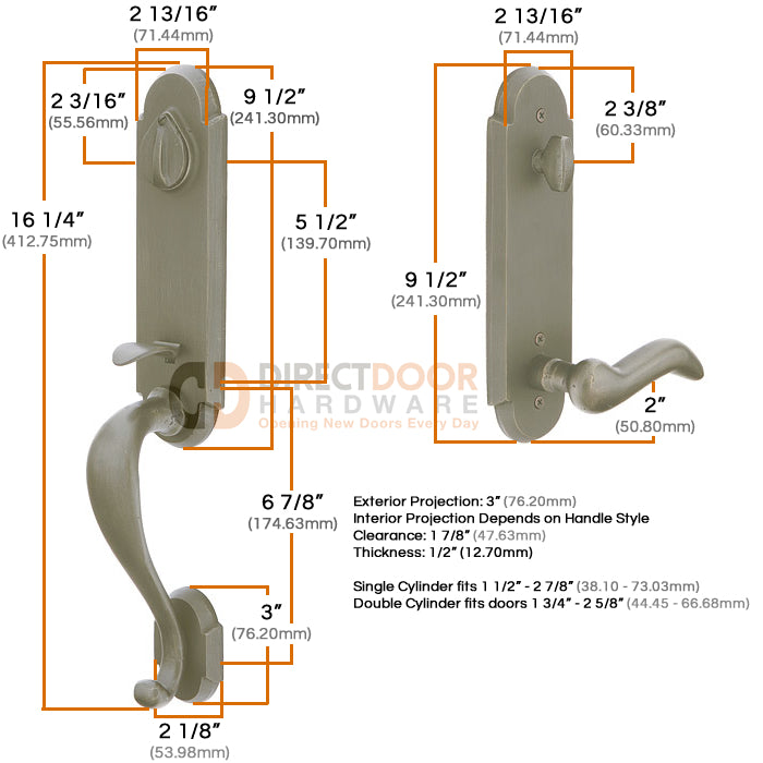 Emtek Remington Measurements