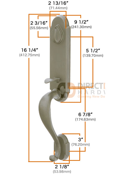Emtek Sandcast Remington Grip by Grip Handleset