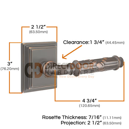 Emtek Ribbon & Reed Lever with Wilshire Rosette