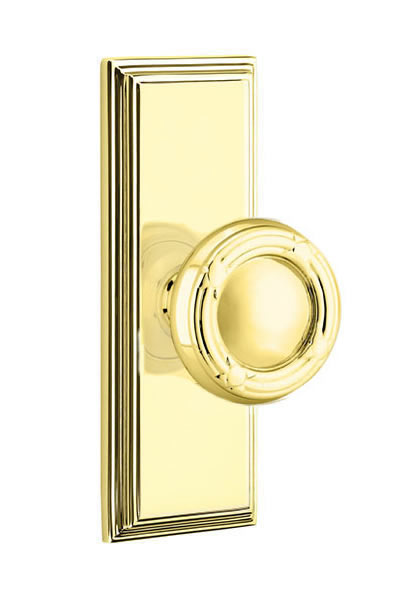 Emtek Ribbon and Reed Knob with 7 Inch Wilshire Sideplate