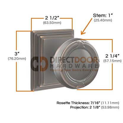 Emtek Ribbon & Reed Knob with Wilshire Rosette