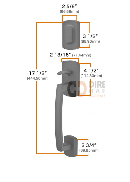Emtek Sandcast Ridgemont Grip by Grip Handleset