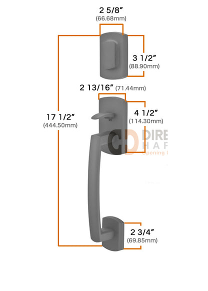 Emtek Sandcast Ridgemont Grip by Grip Handleset