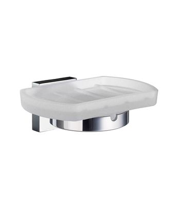 Smedbo House Collection Holder with Glass Soap Dish RK342 Polished Chrome