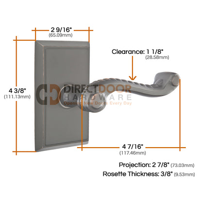 Emtek Rope Lever with Rectangular Measurements