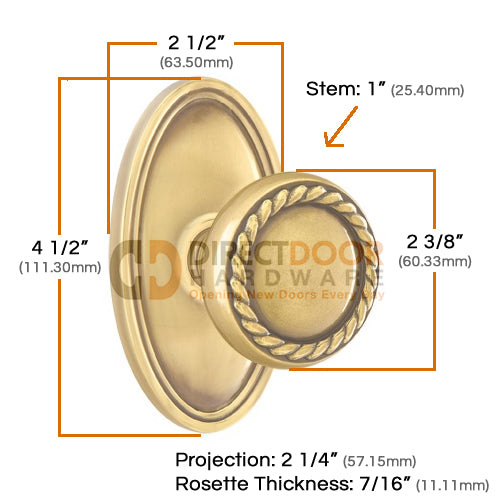 Emtek Rope Knob with Oval Rosette