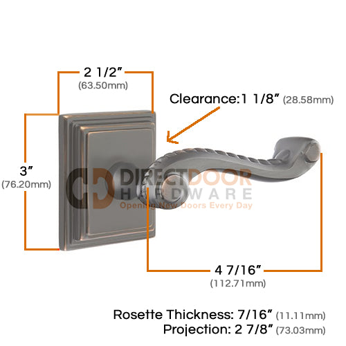 Emtek Rope Lever with Wilshire Rosette