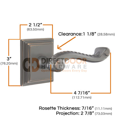 Emtek Rope Lever with Wilshire Rosette