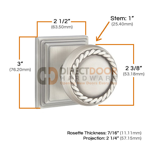 Emtek Rope Knob with Wilshire Rosette