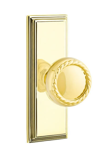 Emtek Rope Knob with 7 Inch Wilshire Sideplate