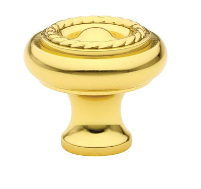 Emtek Rope 1 Inch Cabinet Knob Polished Brass