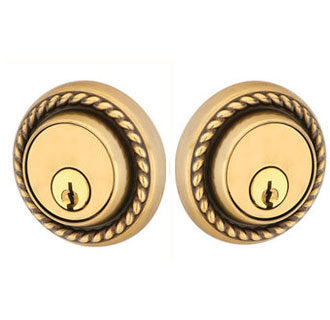 Emtek Rope Double Cylinder Deadbolt - French Antique