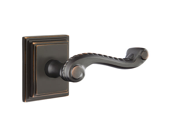 Emtek Rope Lever Oil Rubbed Bronze-Wilshire Rosette