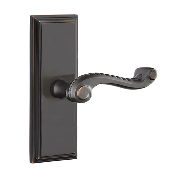 Emtek Rope Lever with 7 Inch Wilshire Sideplate