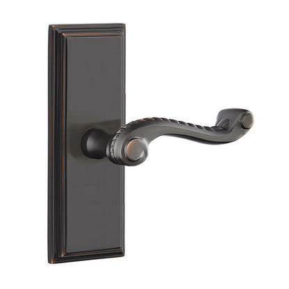 Emtek Rope Lever with 7 Inch Wilshire Sideplate