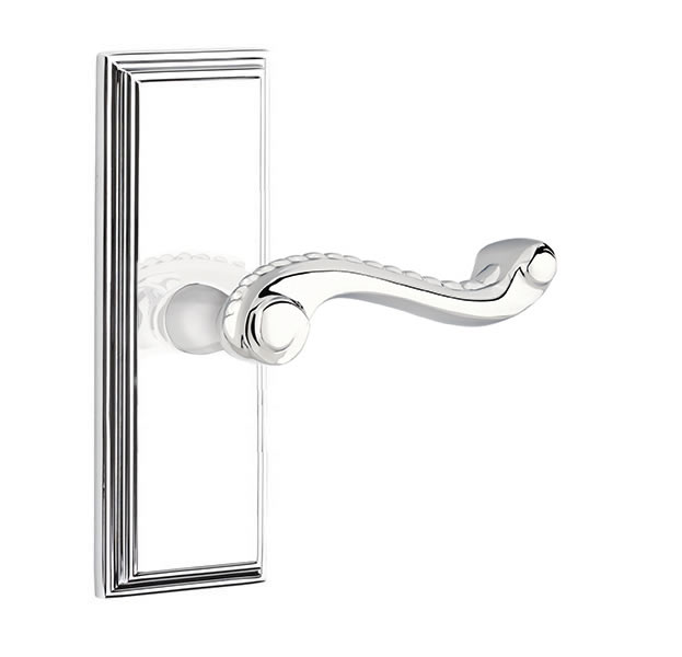Emtek Rope Lever with 7 Inch Wilshire Sideplate
