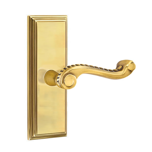Emtek Rope Lever with Wilshire Sideplate
