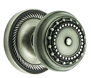 Nostalgic Warehouse Meadows Knob with Rope Rosette - Antique Pewter ( All Mortise Come W/ Keyhole )