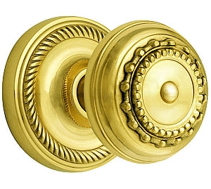 Nostalgic Warehouse Meadows Knob with Classic Rosette - Polished Brass