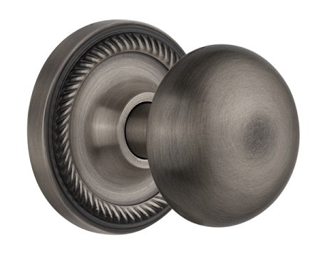Nostalgic Warehouse New York Knob with Rope Rosette ( All Mortise Come W/ Keyhole )