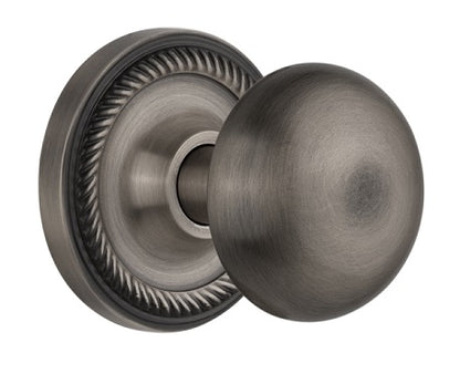 Nostalgic Warehouse New York Knob with Rope Rosette ( All Mortise Come W/ Keyhole )