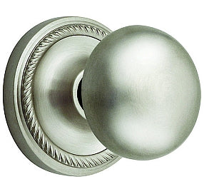 Nostalgic Warehouse New York Knob with Rope Rosette - Satin Nickel
