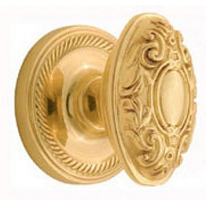 Nostalgic Warehouse Meadows Knob with Rope Rosette - Polished Brass ( All Mortise Come W/ Keyhole )