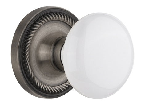 Nostalgic Warehouse Rope Rosette with Porcelain Knob