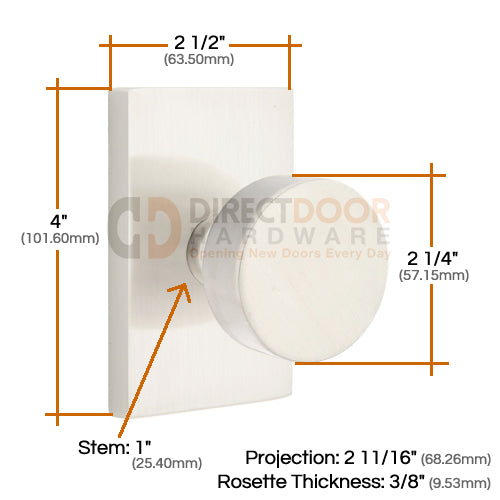 Emtek Round Knob Specs Modern Rectangular Rosette