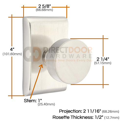 Emtek Round Knob Specs Neos Rosette