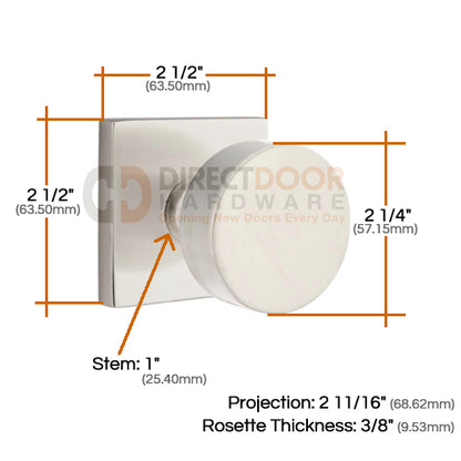 Emtek Round Knob Specs Square Rosette