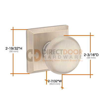 Baldwin Reserve Series Round Knob with Traditional Square Rosette