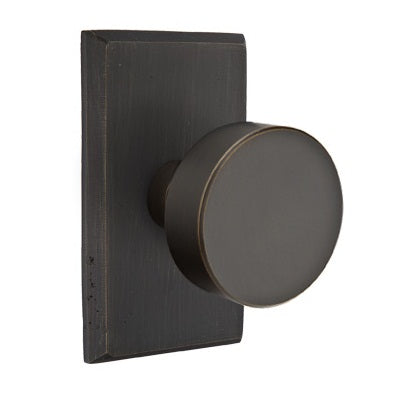 Emtek Bronze Round Sandcast knob - Style 3 Rosette