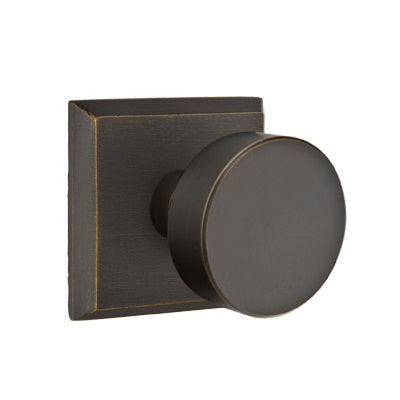 Emtek Bronze Round Sandcast knob - Style 6 Rosette - Medium Bronze